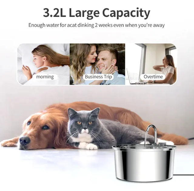 Edelstahl Automatischer Trinkbrunnen für Haustiere